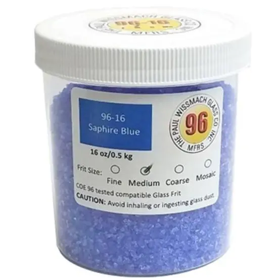 Wissmach Frit Medium Sapphire Blue 96-20 1Lb. Jar 96 COE {2}