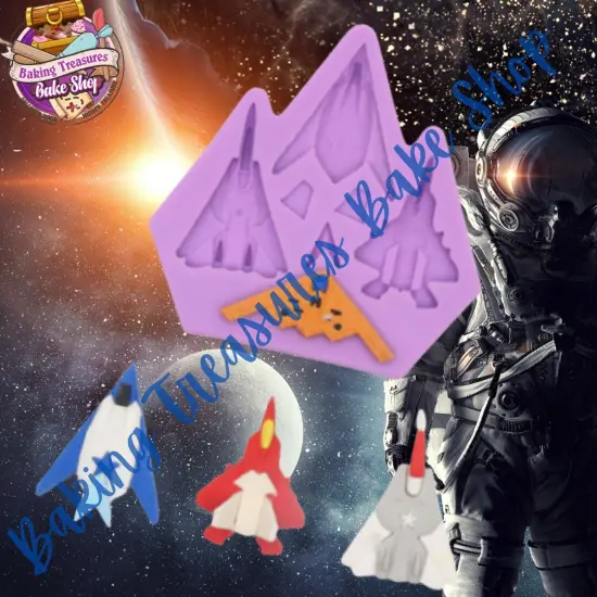 SPACE FORCE SHIPS Silicone Mold - 4 Unique Designs - 2in X 1 1/4in - Food Grade {2}