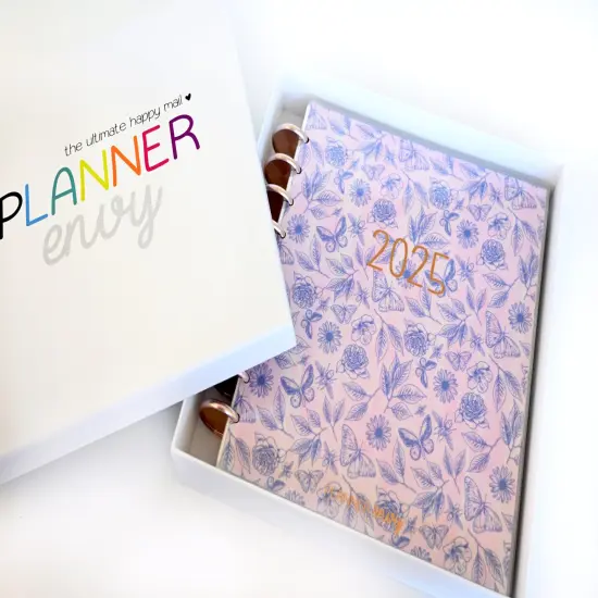2025 Planner - Mini Horizontal Layout, Disc Bound - "Butterfly Doodles" (#1009) {3}