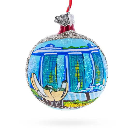 Art Science Museum, Marina Bay, Singapore Glass Ball Christmas Ornament 3.25 Inches {1}