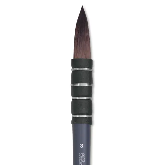 Winsor & Newton Professional Watercolor Synthetic Squirrel Brush - Quill, Short Handle, Size 3 {1}
