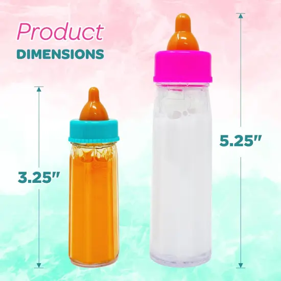 4E&rsquo;s Novelty 2 Pack Baby Doll Bottles with Disappearing Milk & Juice, Baby Doll Accessories for Toddlers {5}