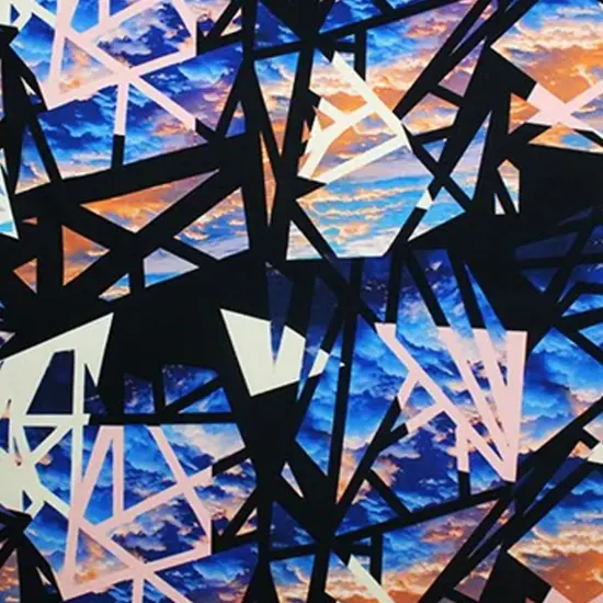 Geometrical Skies Printed Spandex {3}