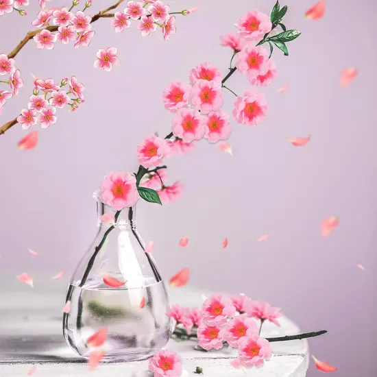 Cherry Blossom Heads,100pcs Artificial Fake Silk Cherry Blossom Petals Sakura Floral Head Decor for Craft Wedding Party {2}