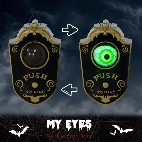 7.1" Doorbell with Simulation Light-up Eyeball, Halloween Decoration Animatronic, Sound and Motion Activated for Party {5}