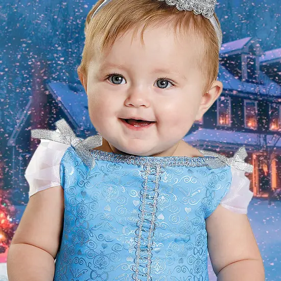 Baby Cinderella Costume with Tutu Onesie and Crown Headband {2}