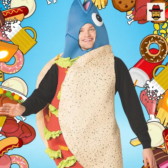 Fish Taco Costume Funny Food Suit with Fish Head and Tail Halloween Party Outfit {6}