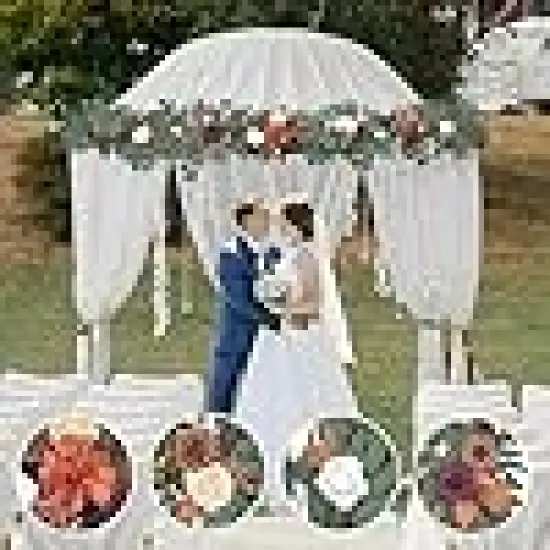 Eucalyptus Garland with Flowers for Backdrop, {3}