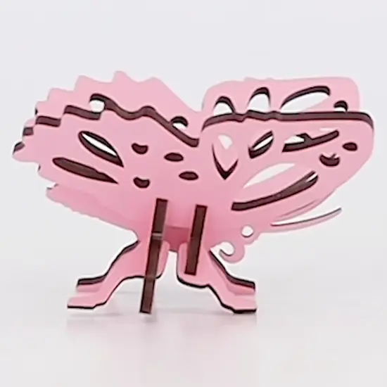 Little & Wood: Woodlet: Small - Butterfly - Pink, 3D Wooden Kit-Set, Insect Puzzle, Easy Assembly Critter, Pop Build Fun, Sustainably Sourced, Ages 6+ {6}