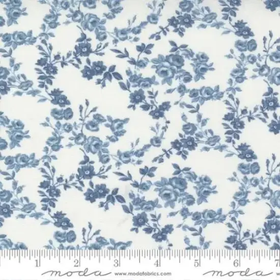 Nantucket Summer Cream Blue Surfside Small Floral 44"/45" Fabric Per Yard {1}