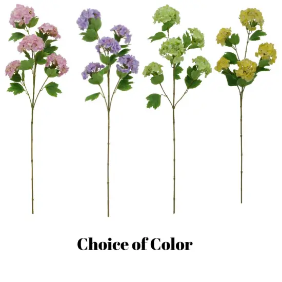 37" Artificial Snowball Spray - Green, Lavender, Pink, or Yellow for Spring Decor Purple {2}