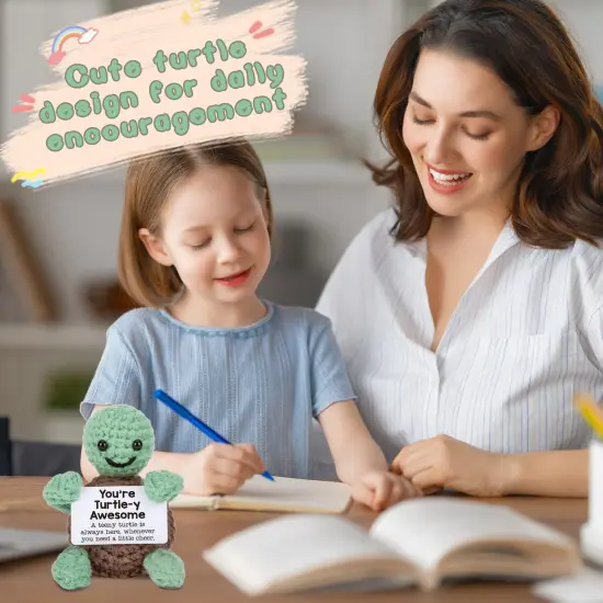 Mini Funny Turtle Easter Basket Essentials Stuffers for Teens Easter Gifts for Kids Teen Girls Boys, Birthday Gifts for Women Men Mothers Day Graduation Teacher Appreciation, Positive Emotional Turtle {4}