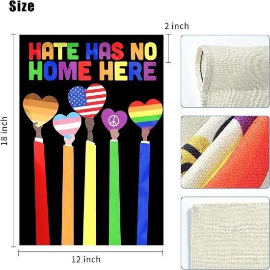 Pride Garden Flag, Rainbow Progress Pride Flags, Double Sided LGBTQ Progress Yard Flag 12x18 Inch for Lesbian Gay Bisexual Pride Month Yard Outdoor Decorations (Love2) {2}