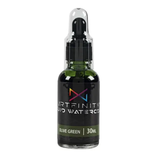 Artfinity Liquid Watercolor Paint 30 ml Bottle, Olive Green - Vibrant Dye-Based Liquid Watercolor w/ Glass Pipette, Fast-Drying, Fine Art Paint for Calligraphy, Airbrushing & Traditional Art {3}