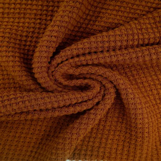 1 Yard Polyester Rayon Spandex Oversize Waffle Knit Solid Fabric 54/56" Width NAVY {3}