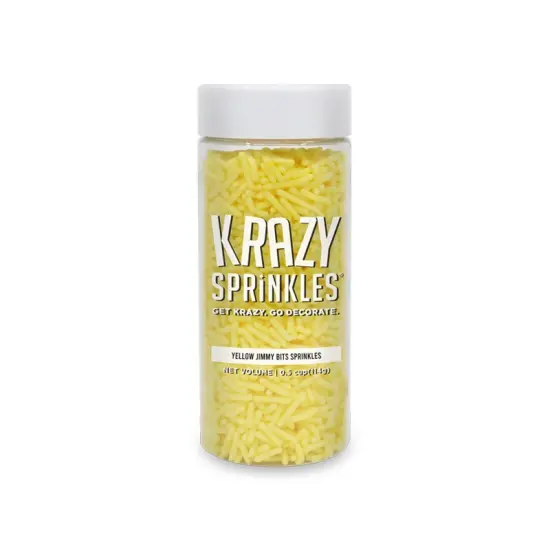 Krazy Sprinkles - Yellow Jimmies (1/2 Cup, 1x Jar) for Cakes, Ice Cream & Cookies {3}
