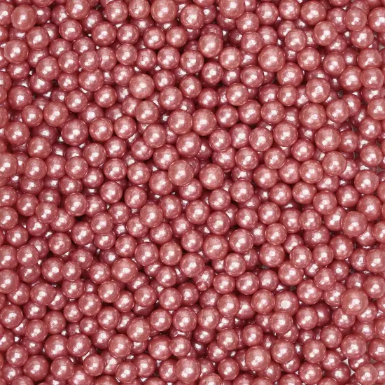 Krazy Sprinkles - Rose Gold Pearl 4mm Beads (1/2 Cup, 1x Jar) for Cakes, Ice Cream & Cookies {1}
