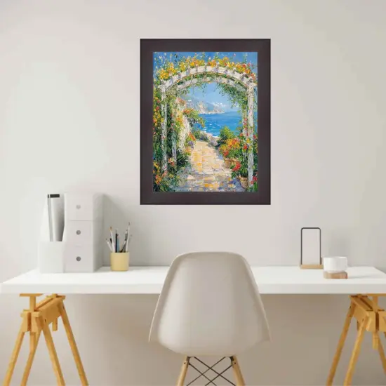 Flat Coffee Bean Wood Grain Picture Frame 40x60 frame {4}