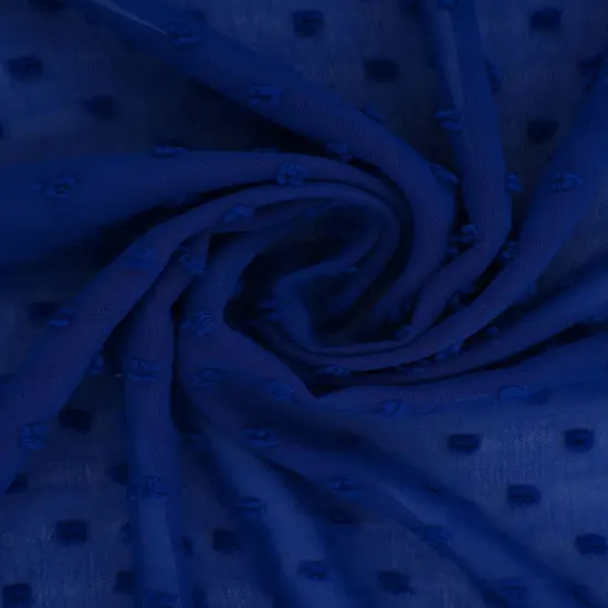 Solid Swiss Dot Chiffon Fabric 100% Polyester Lightweight Sheer 57/58" Wide BLUE FRENCH {2}
