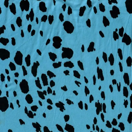 1 Yard Brushed DTY Animal Print Knit Fabric 170 GSM, 58/60&Prime; Wide Polyester Spandex Blend AQUA BLUE {1}