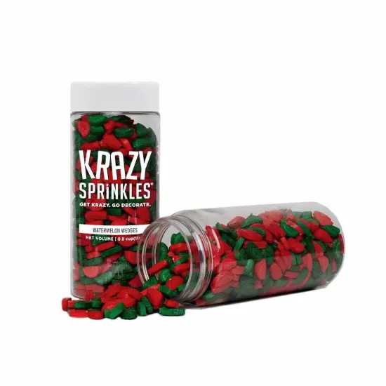 Krazy Sprinkles - Watermelon Wedges (1/2 Cup, 1x Jar) for Cakes, Ice Cream & Cookies {2}