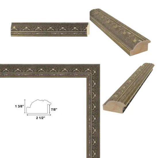 Wide Aged Vintage Silver Leaf Gothic Luxury Picture Frame 11x15 frame {4}