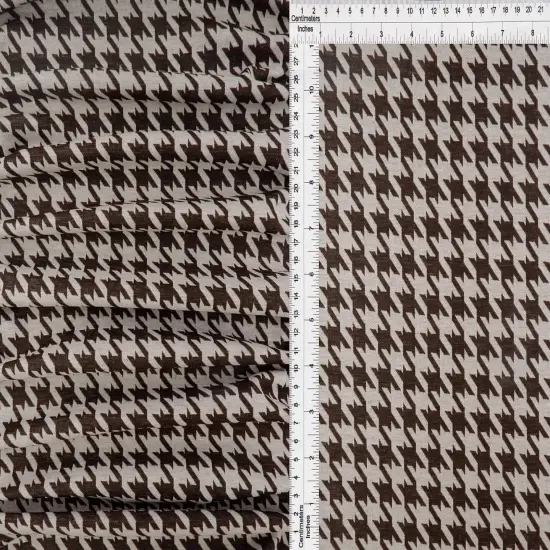 1 Yard Herringbone Jacquard Knit Fabric 260 GSM, 58/60&Prime; Wide Polyester Spandex Blend WHITE/COCO BROWN {6}