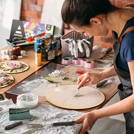 ARTEZA MDF Wood Slices, Set of 10, 5 x 11.8-Inch Circles and 5 x 9.05-Inch Squares, Unfinished Wooden Pieces for DIY Craft and Art Projects {2}