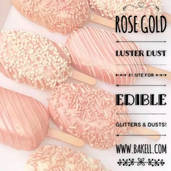 Bakell - Rose Gold Luster Dust (4g, 1x Jar) Edible Vegan Dust & Paint for Baking, Desserts and Beverages {2}