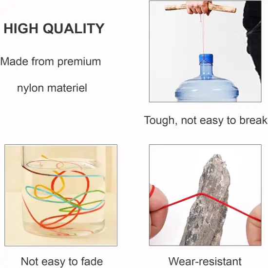 100M Nylon String,0.8mm Nylon Thread Chinese Knotting Cord Tarred Twine Outdoor String for Braided Bracelets,Beading,Necklaces,Macrame Craft,Wind Chime,Blinds,Jewelry Makin {3}