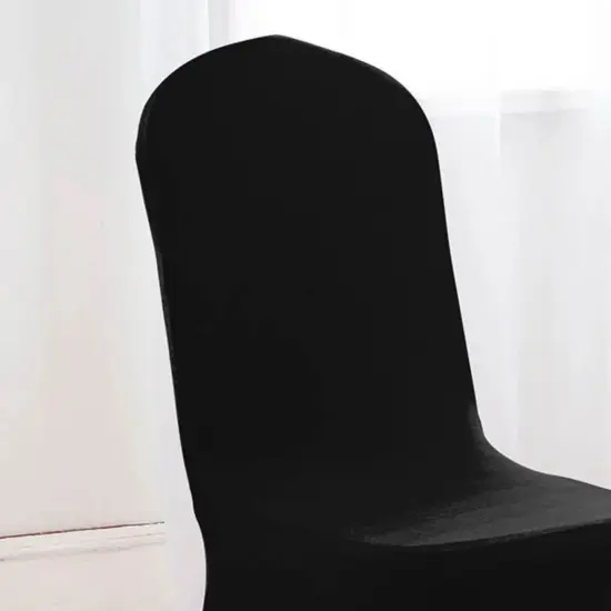 Black Spandex Banquet Chair Cover with Stretch Fit for Weddings and Events {4}