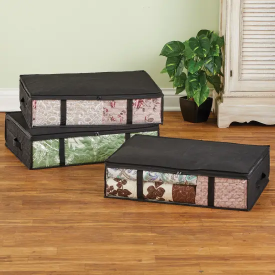 Collections Etc Zippered Storage Bag Organizers - Set of 3 {1}