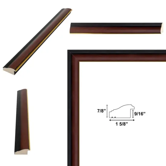 Diploma Mahogany With Gold Line Picture Frame 9x9 frame {3}