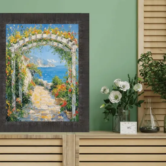 Contemporary Wood Grain Black Scoop Picture Frame 14x18 frame {5}