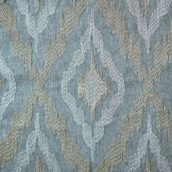 Embroidery Decorative Upholstery & Drapery Fabric 100% Polyester Grey/Natural White {1}
