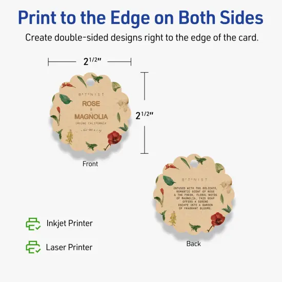 2-1/2" Diameter Round Scalloped Edge, Kraft Brown Printable Tags {6}