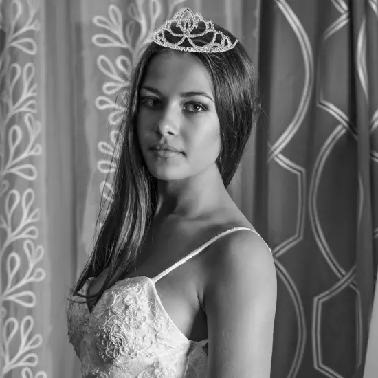 Rhinestone Crystal Tiara - Perfect for Wedding, Bridal, Prom, Birthday, Pageant, Princess Crown, Silver - 5 x 2.2 x 5.5 Inches {4}