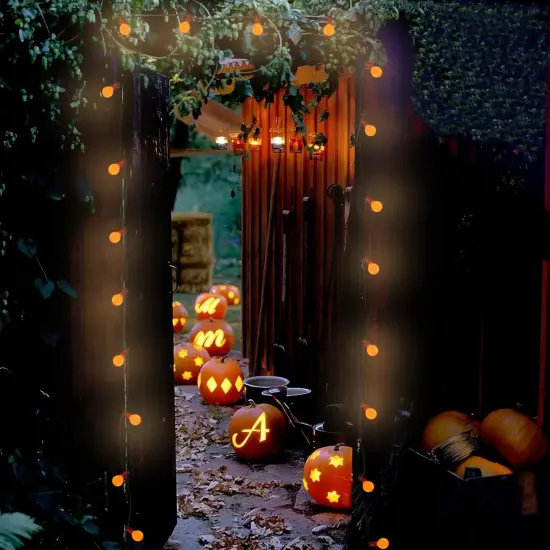 25 Pack G40 Orange Halloween String Lights Replacement Light Bulb {3}