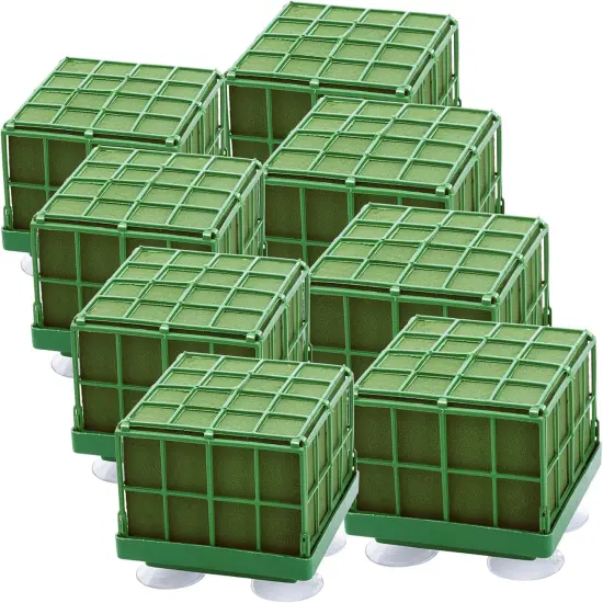 8 Pack Square Floral Foam Cage - Floral Foam Blocks with Suction Cup {4}