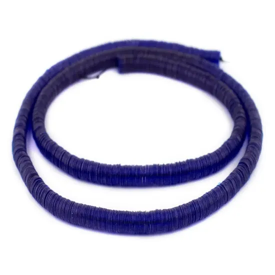 The Bead Chest Translucent Cobalt Blue Vinyl Phono Record Beads (8mm) {3}