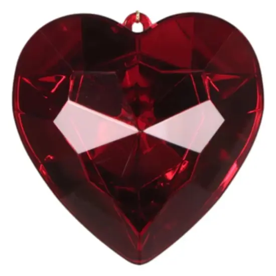 6" Acrylic Heart Jewel Ornament: Ruby {1}