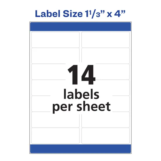 Avery Easy Peel Address Labels, Sure Feed Technology, Permanent Adhesive, 1-1/3" x 4", 350 Labels (8162) {4}