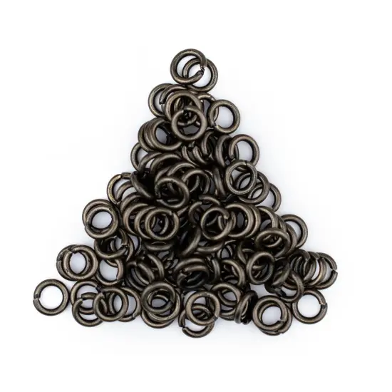 The Bead Chest Black 6mm Round Open Jump Rings, Pack of 100 {1}