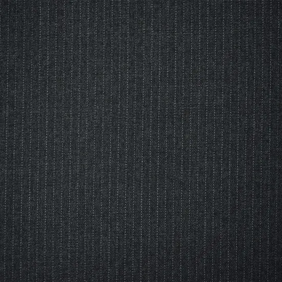 Black-Deep Gray Polyester Wool Pinstripe Twill Suiting Woven Fabric By the Yard {4}