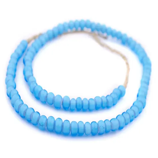 The Bead Chest White Heart Beads - Full Strand of Glass African Trade Beads (8mm, Turquoise) {3}