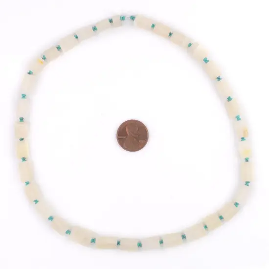 The Bead Chest Flat White Afghan Calcite Beads 8mm Afghanistan Gemstone 16 Inch Strand {2}