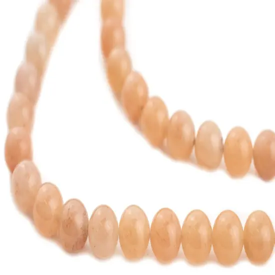 The Bead Chest Peach Orange Round Aventurine Beads (8mm) {1}