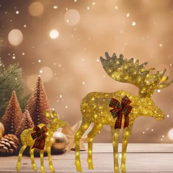 42 and 22 Inches Minimalist Cotton Thread Deer Scandinavian Decor {3}