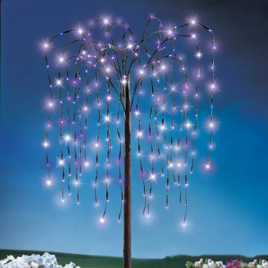 Collections Etc Collections Etc. LED Solar Willow Tree, Outdoor Solar Tree with Colorful Solar-Powered Lights with Adjustable Branches {2}