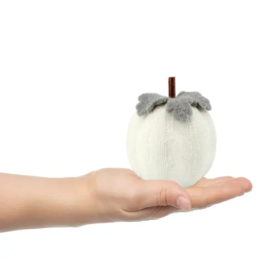 White Sweater Pumpkins 3ct Fall Thanksgiving Table Decor {5}